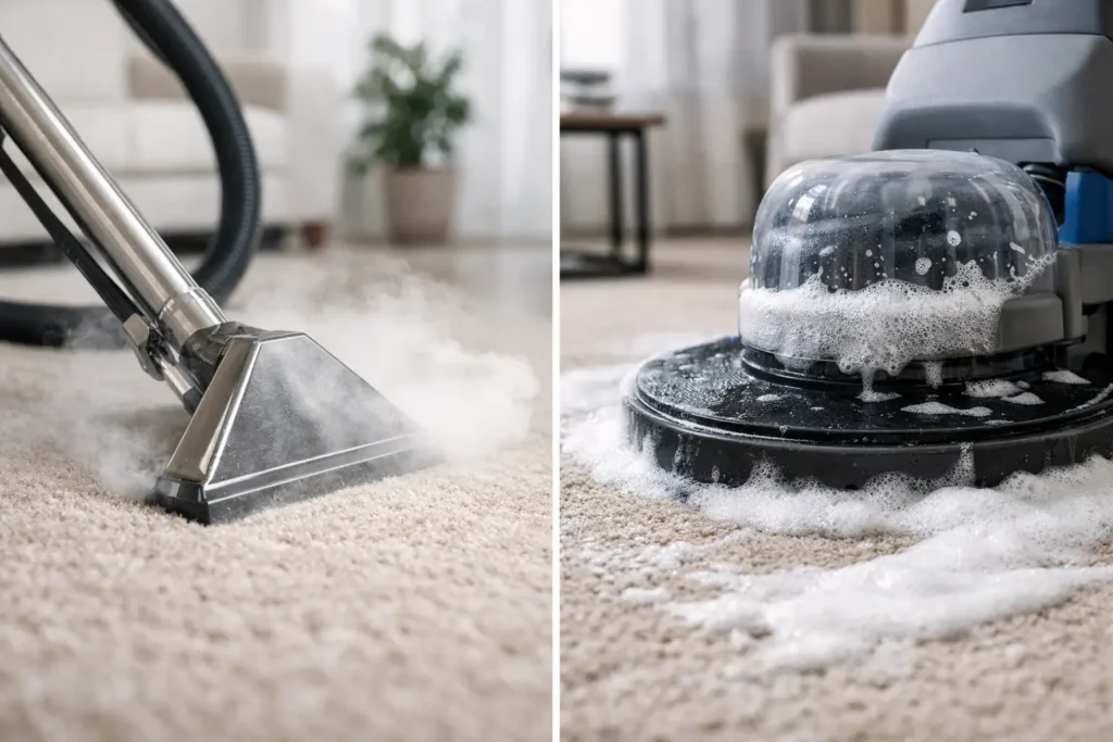 Steam Cleaning vs Shampooing for Cleaner Carpets